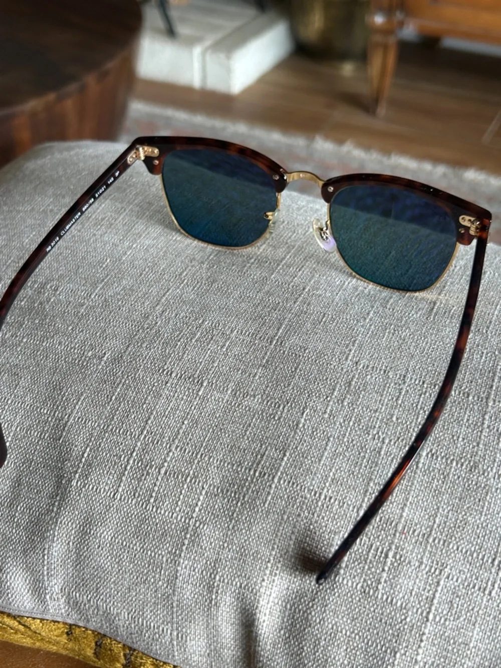 Ray-Ban RB3016 Clubmaster Polarized Sunglasses Havana Gold 51-21 w/ Case